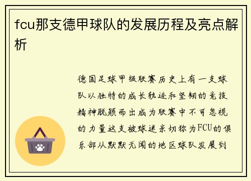 fcu那支德甲球队的发展历程及亮点解析